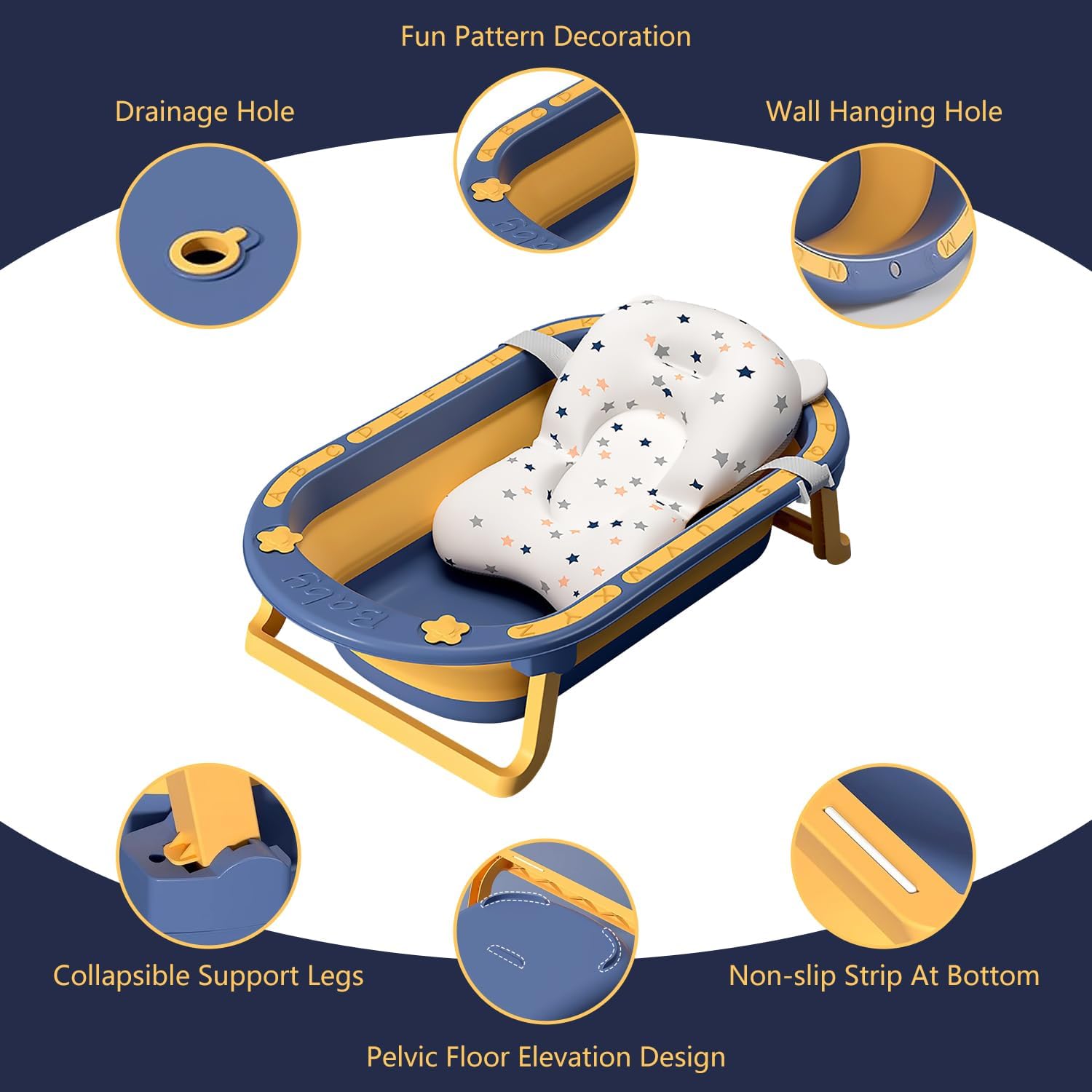 Omorfo Baby™ CozyBath – Soft Baby Bath Seat Support Mat