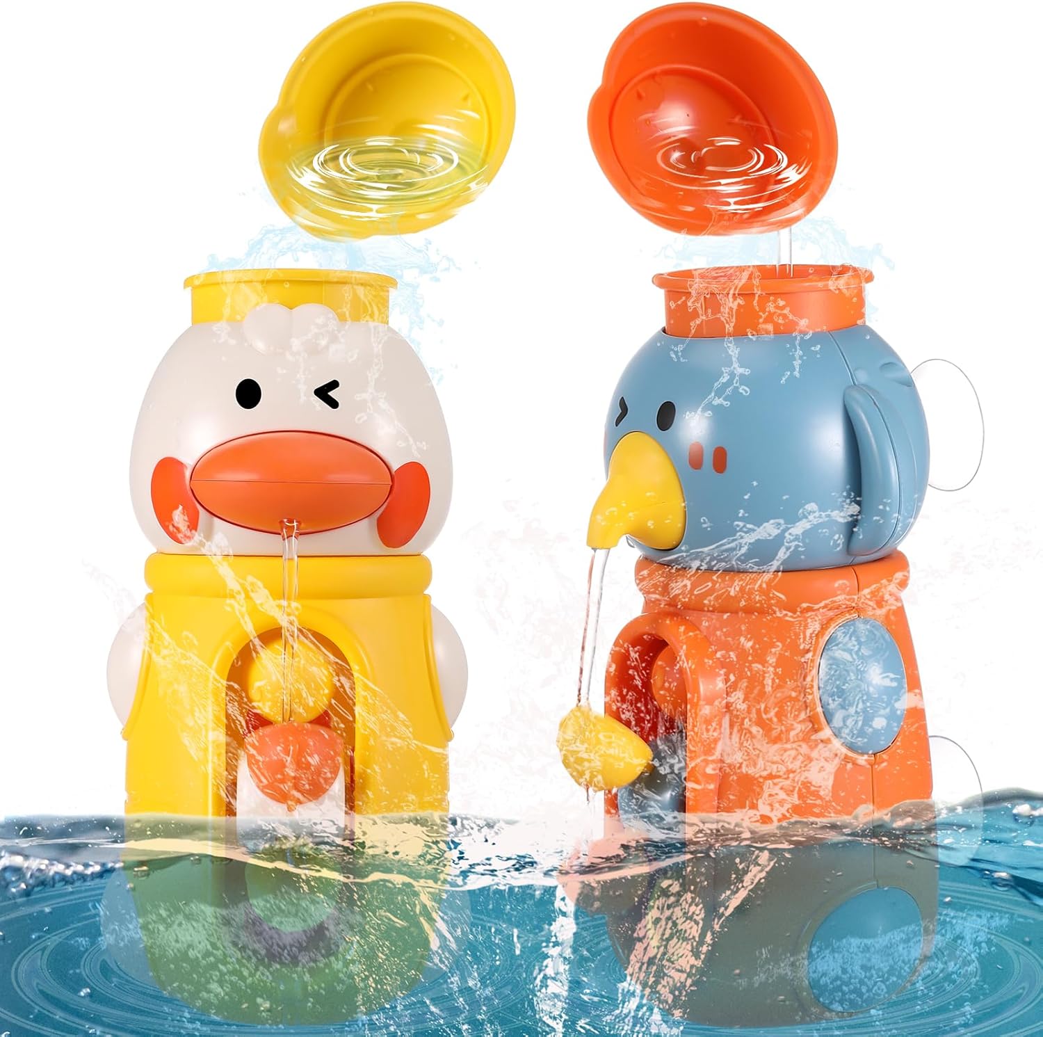 Omorfo Baby™ BathHugs – Cute Duck & Elephant Water Toys